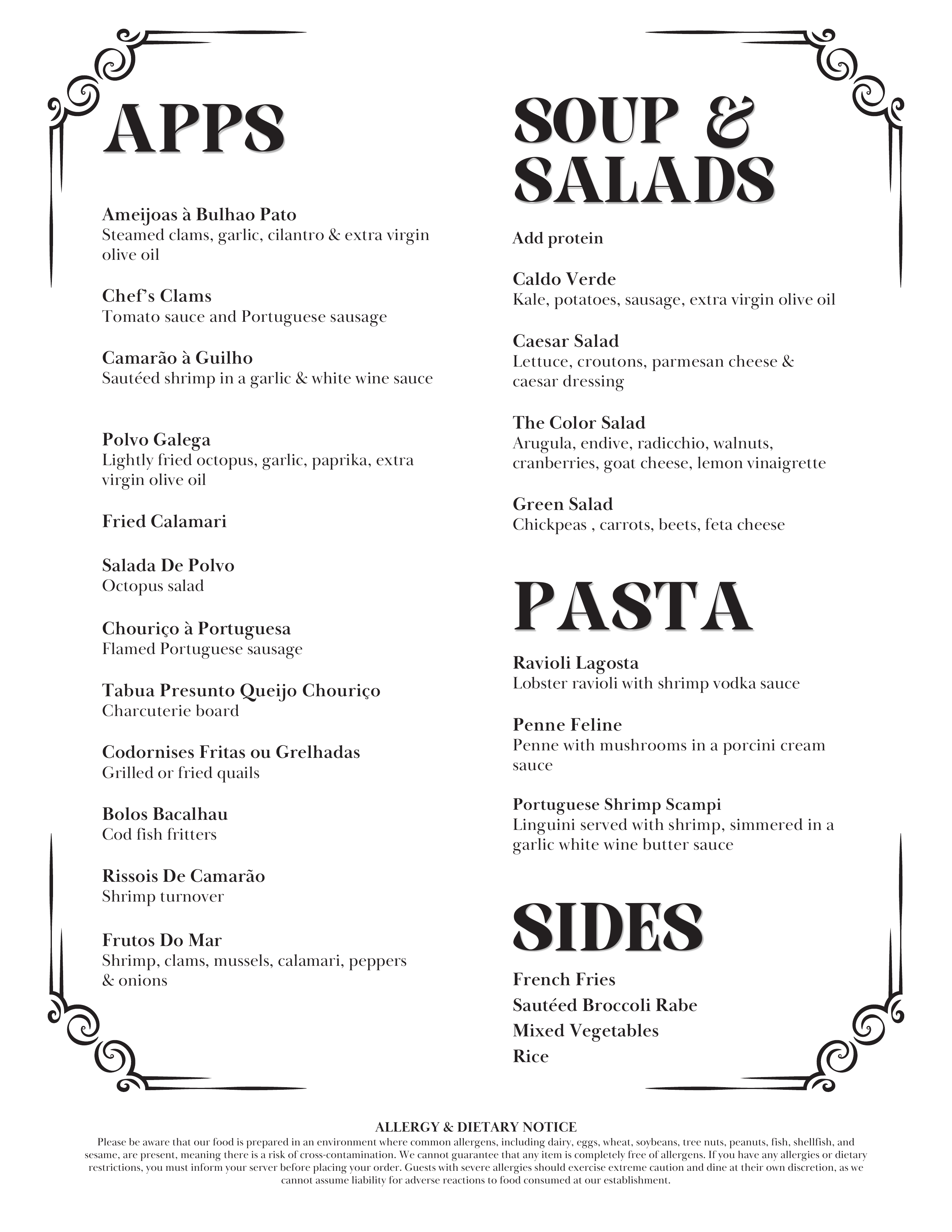 Menu Page 1